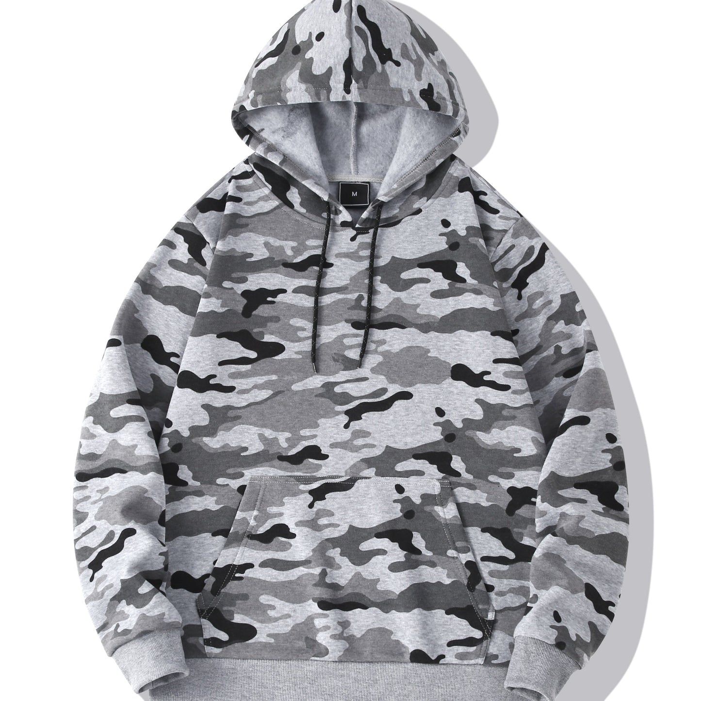 fachgo | [Camouflage Sweatshirt] Autumn Winter Hooded Men's Camouflage Loose Pullover Fleece Sweatshirt | Fleece, Hooded