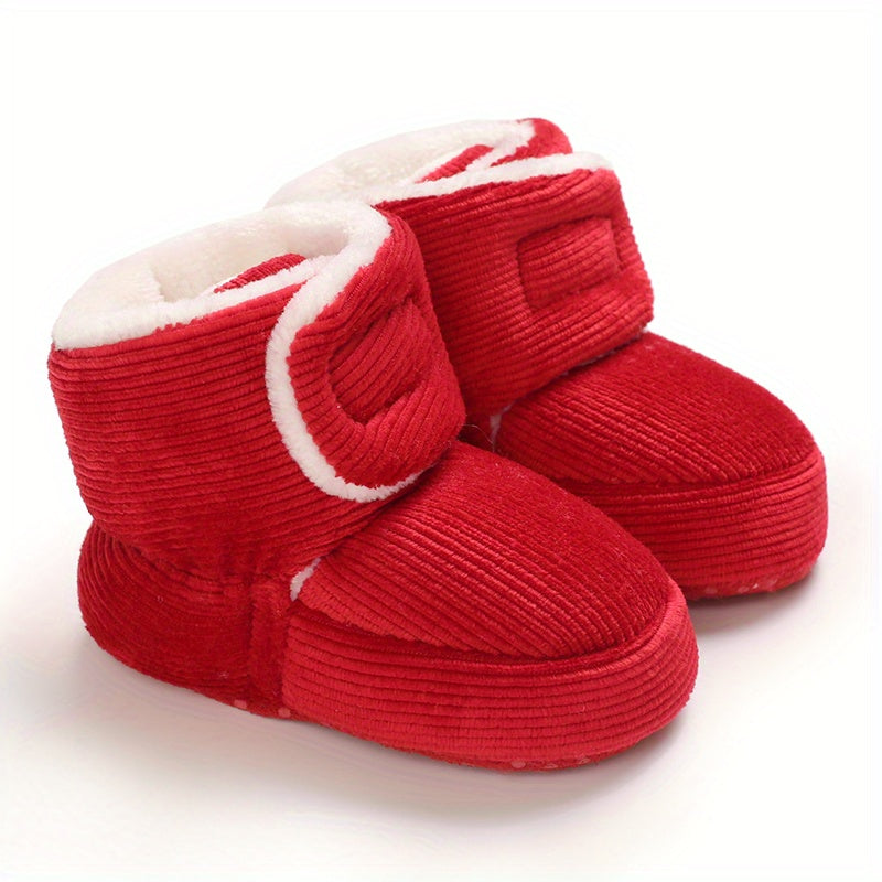 fachgo | Toddler Baby Girls Booties Plus High Top Slippers Indoor Shoes Crib Shoes First Walker Shoes For Winter