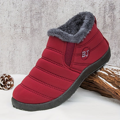 fachgo | Women Winter Boots Slip On Winter Shoes For Women Ankle Boots Female Snow Boots