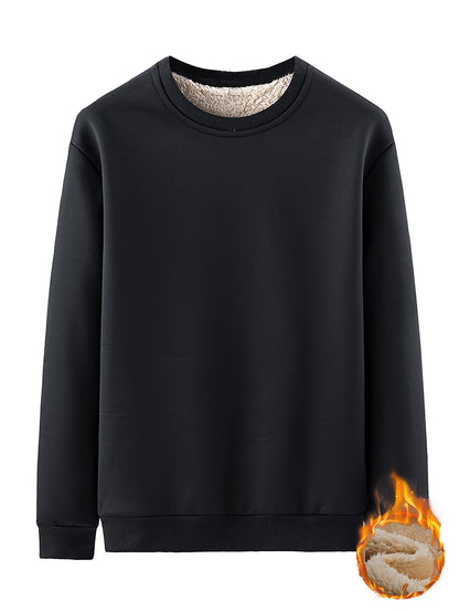 fachgo | New Men's Casual Fashionable Solid Color Crew Neck Sweatshirts For Autumn And Winter