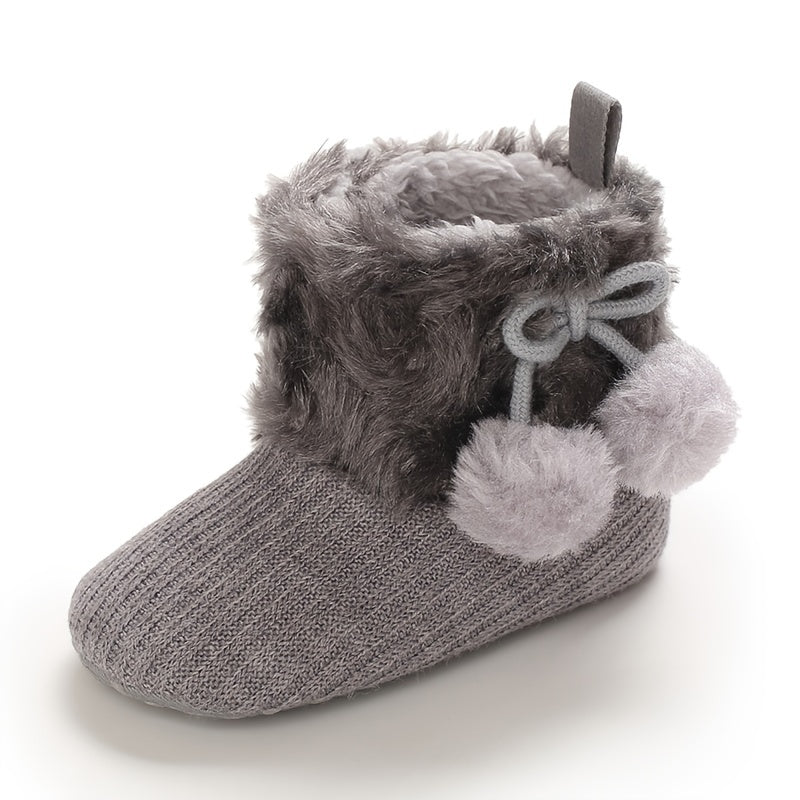 fachgo | Newborn Baby Socks and Shoes for Girls, First Steps Soft Non-Slip Warm Infant Shoes