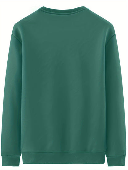 fachgo | New Men's Casual Fashionable Solid Color Crew Neck Sweatshirts For Autumn And Winter