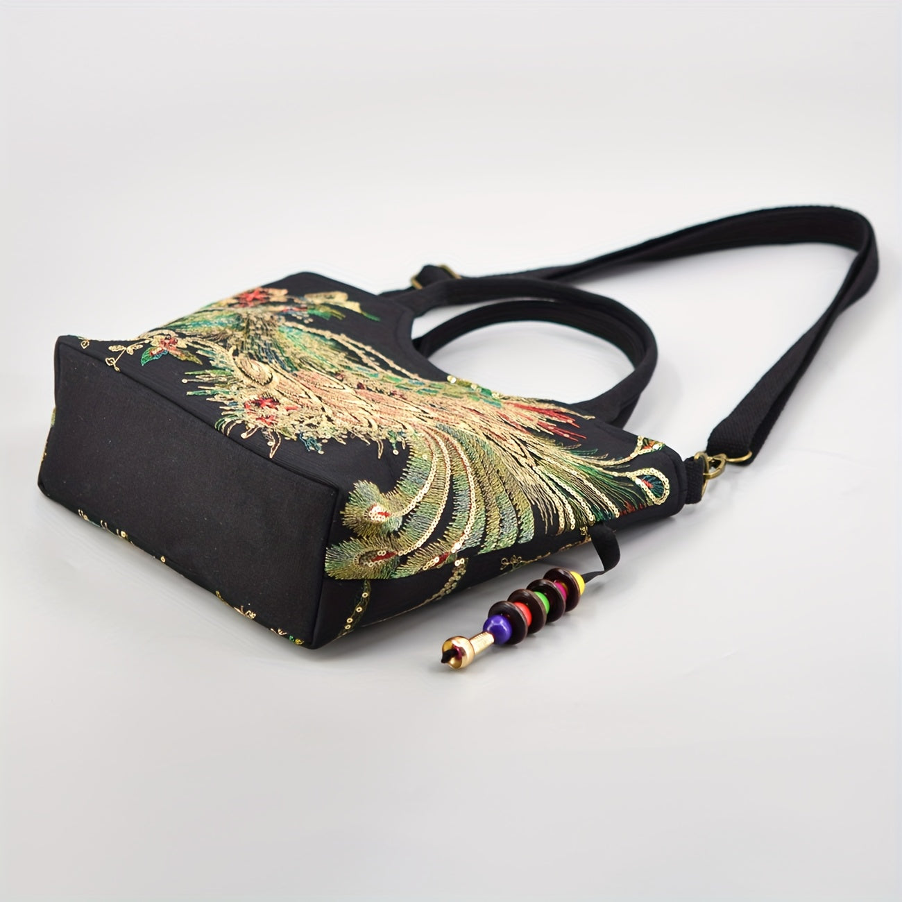 fachgo | Wo 'S Embroidered Satchel Bag, Fashion Double Handle Purse, Retro Style Handbag with Removable Strap
