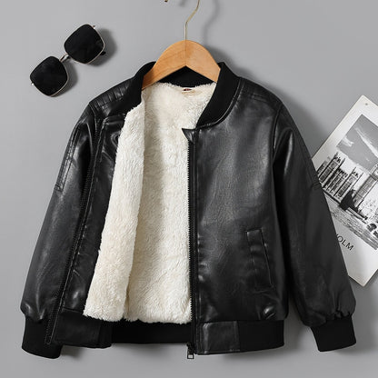 fachgo | 2025 Autumn Winter New Boys' -Lined Zip-Up Jacket