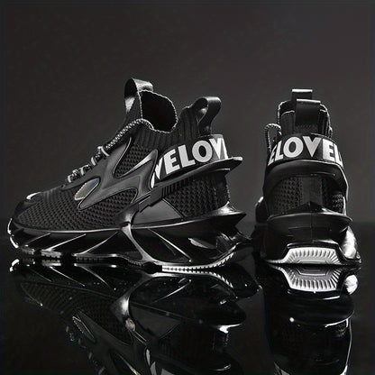 fachgo | Men's Blade Type Shoes, Breathable Shock Absorption High Top Running Shoes Lightweight Non-Slip Shoes For Jogging Tennis Gym, Casual Walking Sneakers, Athletic Shoes, Men's Shoes