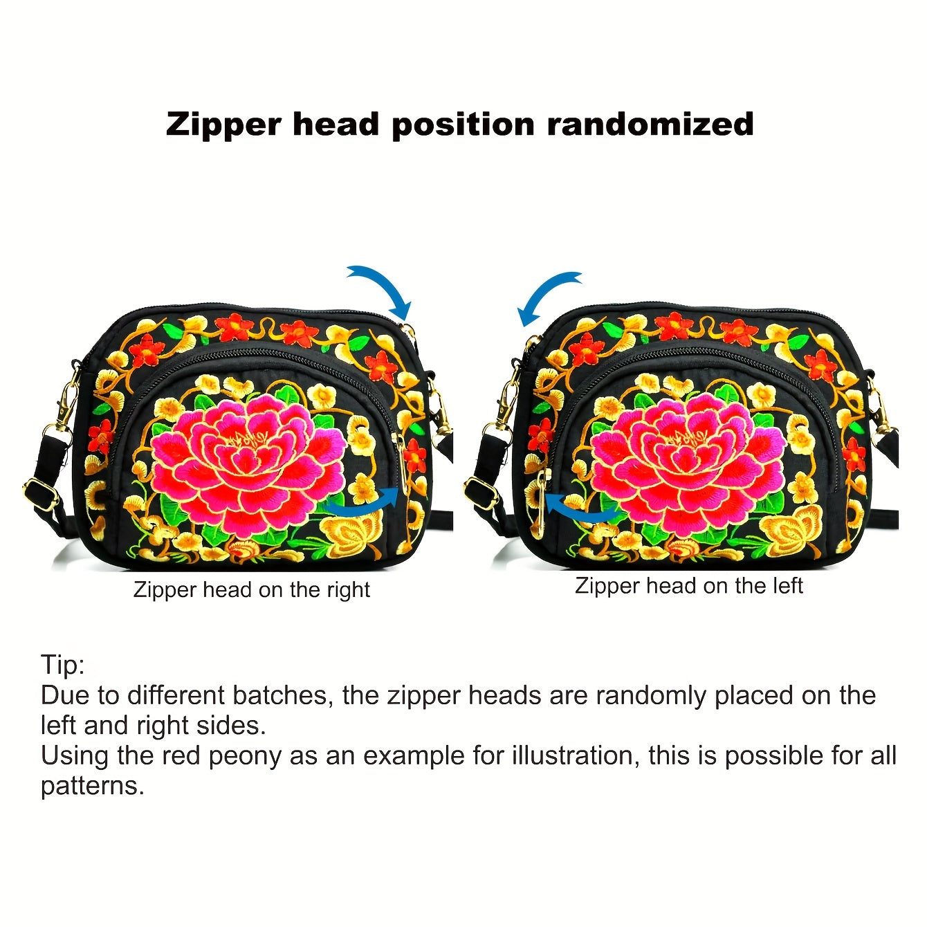 fachgo | Floral Embroidered Crossbody Bag for Women
