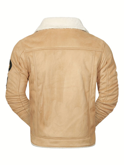 fachgo | H01 Faux Fur Coat Composite Plush Thickened Warm Men's Jacket
