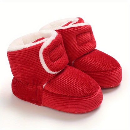 fachgo | Toddler Baby Girls Booties Plus High Top Slippers Indoor Shoes Crib Shoes First Walker Shoes For Winter