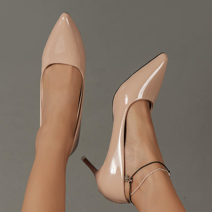 fachgo | Women's Solid Color Stiletto Heels, Elegant Pointed Toe Work Pumps, Lightweight Dress Pumps