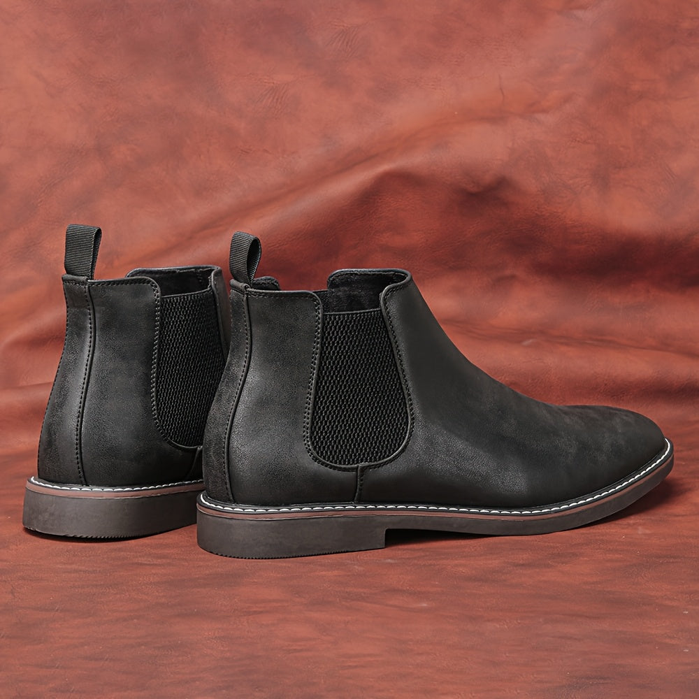 fachgo | [Brown Chelsea Boots] Brown Men's Chelsea Ankle Boots | Size 40-46, Pointed Toe, TPR Sole, Faux Cover with Black Elastic Band | Ideal for Casual Wear and Vacation