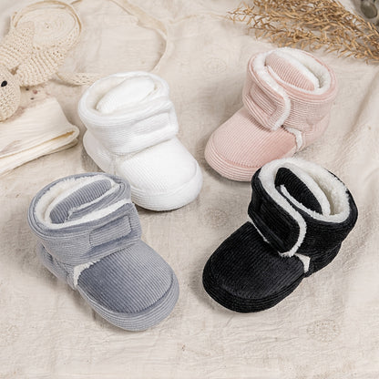fachgo | Toddler Baby Girls Booties Plus High Top Slippers Indoor Shoes Crib Shoes First Walker Shoes For Winter