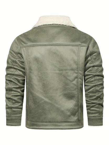 fachgo | H01 Faux Fur Coat Composite Plush Thickened Warm Men's Jacket