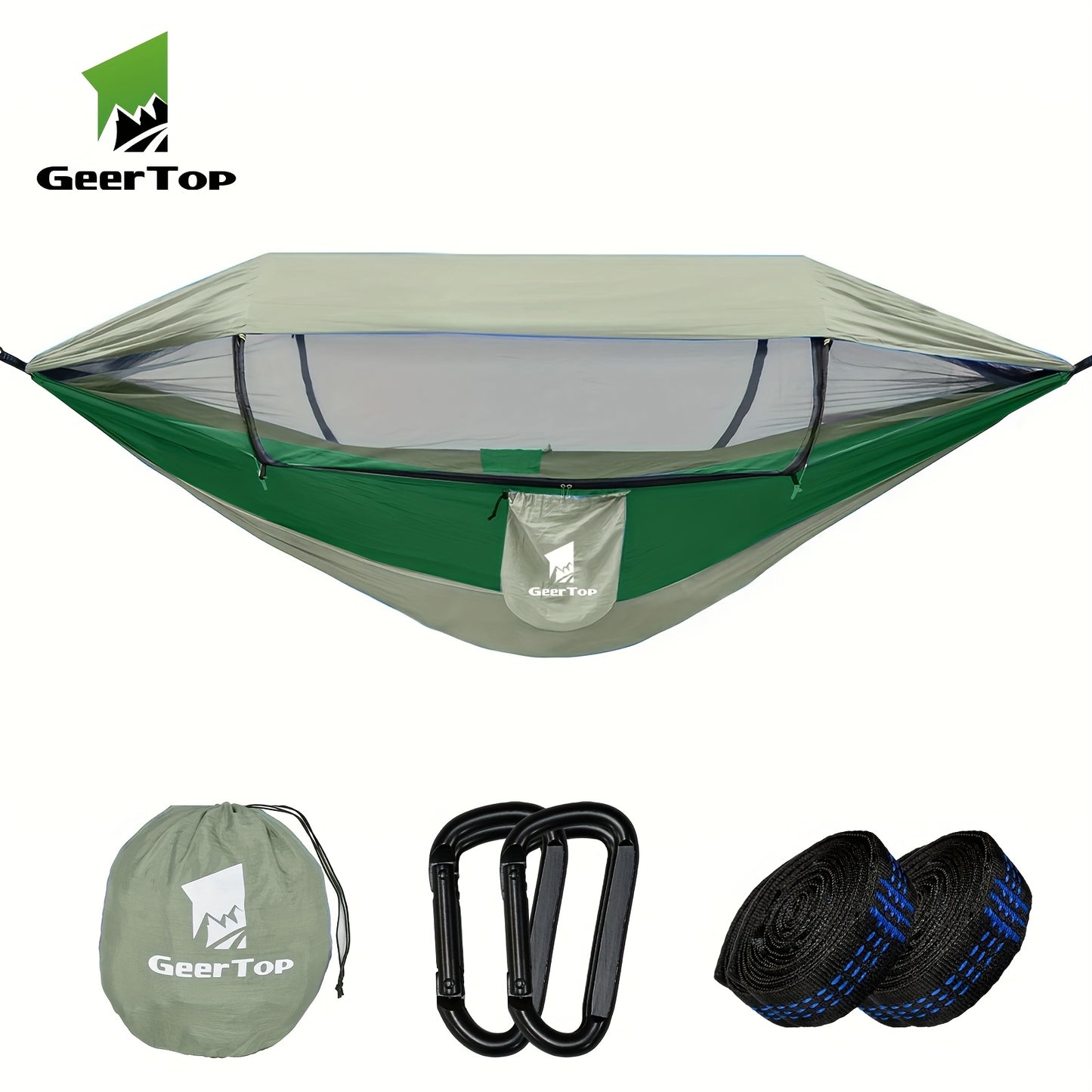 fachgo | GEERTOP 3in 1 Outdoor Hammock with Mosquito Net Sun Shelter, Double Sleep Rest Camping Hammock for Backpacking Travel Garden Park