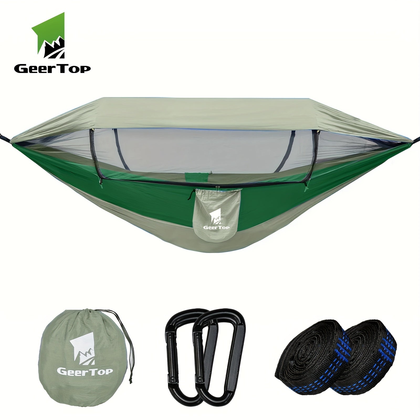 fachgo | GEERTOP 3in 1 Outdoor Hammock with Mosquito Net Sun Shelter, Double Sleep Rest Camping Hammock for Backpacking Travel Garden Park