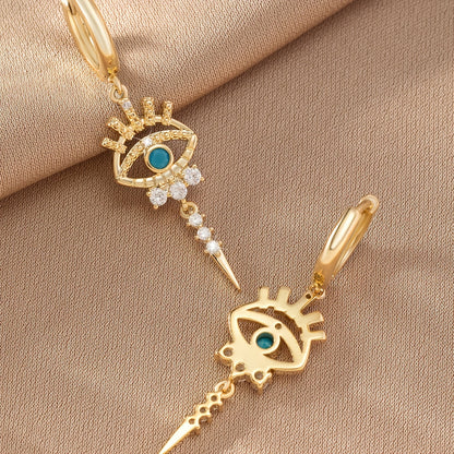 fachgo | A Pair of Zirconium-encrusted Evil Eye Pendants