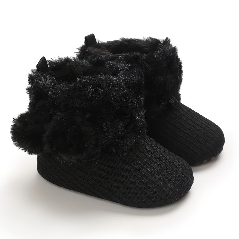 fachgo | Newborn Baby Socks and Shoes for Girls, First Steps Soft Non-Slip Warm Infant Shoes