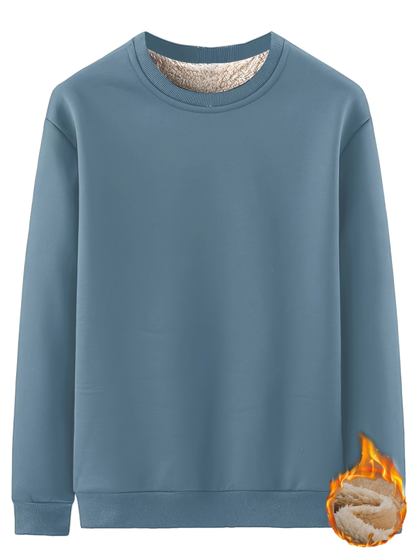 fachgo | New Men's Casual Fashionable Solid Color Crew Neck Sweatshirts For Autumn And Winter