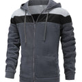 Men's Casual Zip Up Hooded Sweatshirt Knit Pullover