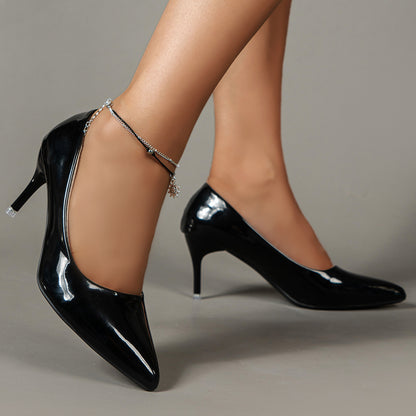fachgo | Women's Solid Color Stiletto Heels, Elegant Pointed Toe Work Pumps, Lightweight Dress Pumps