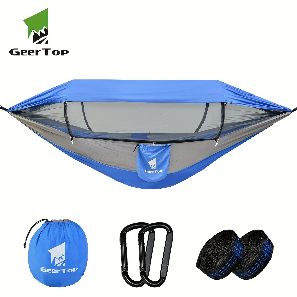 fachgo | GEERTOP 3in 1 Outdoor Hammock with Mosquito Net Sun Shelter, Double Sleep Rest Camping Hammock for Backpacking Travel Garden Park