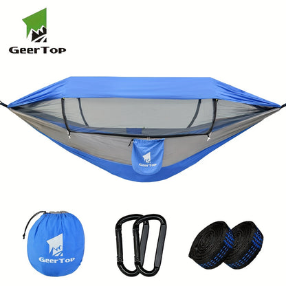 fachgo | GEERTOP 3in 1 Outdoor Hammock with Mosquito Net Sun Shelter, Double Sleep Rest Camping Hammock for Backpacking Travel Garden Park