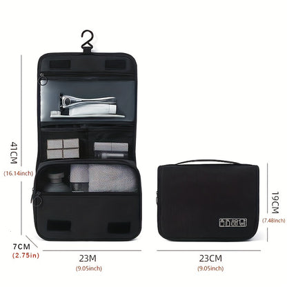 fachgo | [Large Makeup Organizer] Durable Polyester Large Capacity Makeup Organizer Bag | Travel & Business, Wet & Dry Separation, Multiple Compartments for Cosmetics, Toiletries, And Accessories