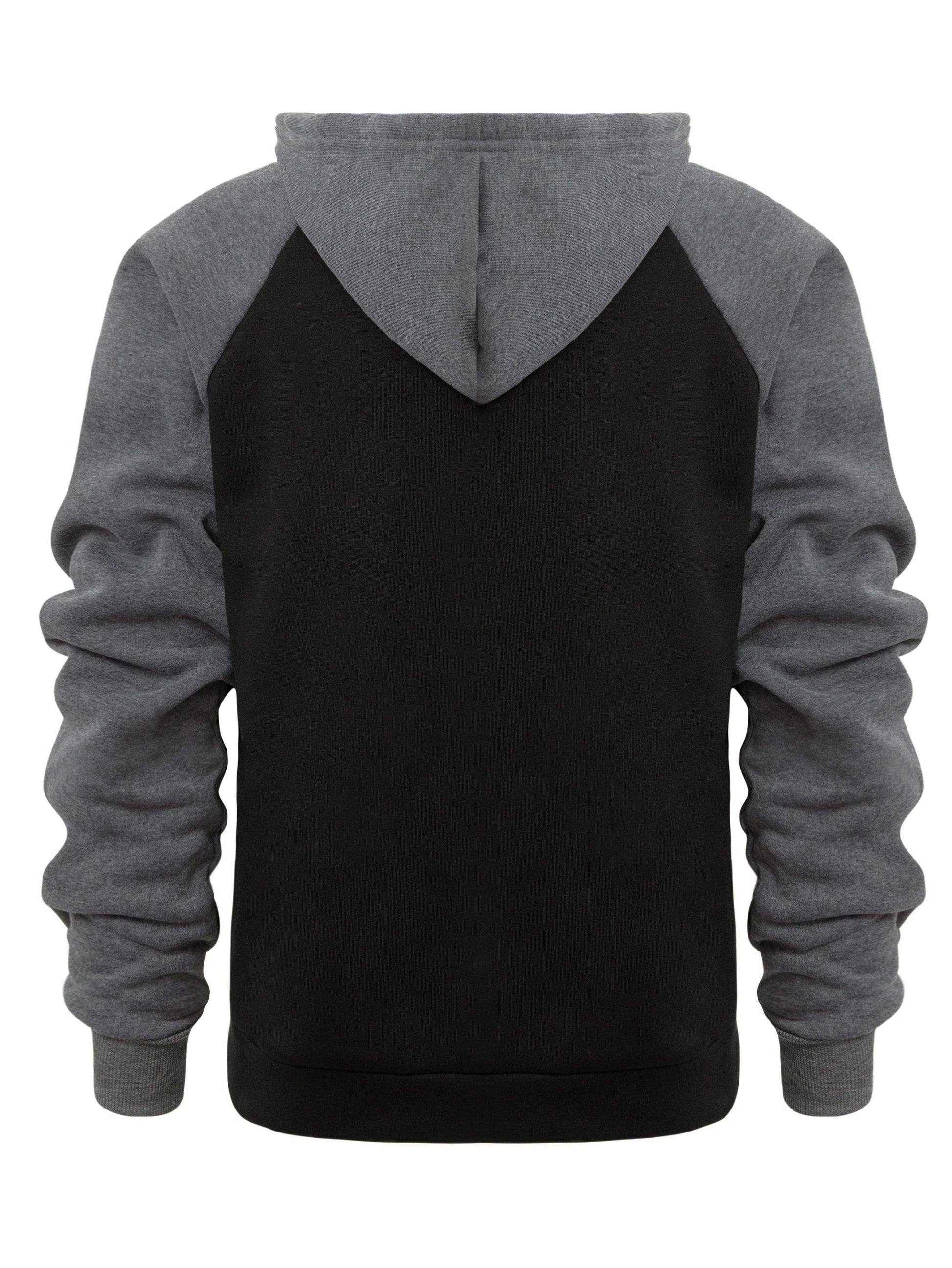 fachgo | Color Block Men's Hooded Jacket Casual Long Sleeve Hoodies With Zipper Gym Sports Hooded Coat For Winter Fall