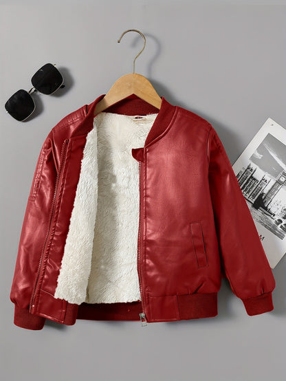 fachgo | 2025 Autumn Winter New Boys' -Lined Zip-Up Jacket