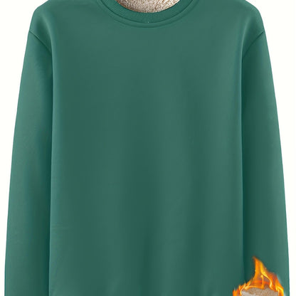 fachgo | New Men's Casual Fashionable Solid Color Crew Neck Sweatshirts For Autumn And Winter