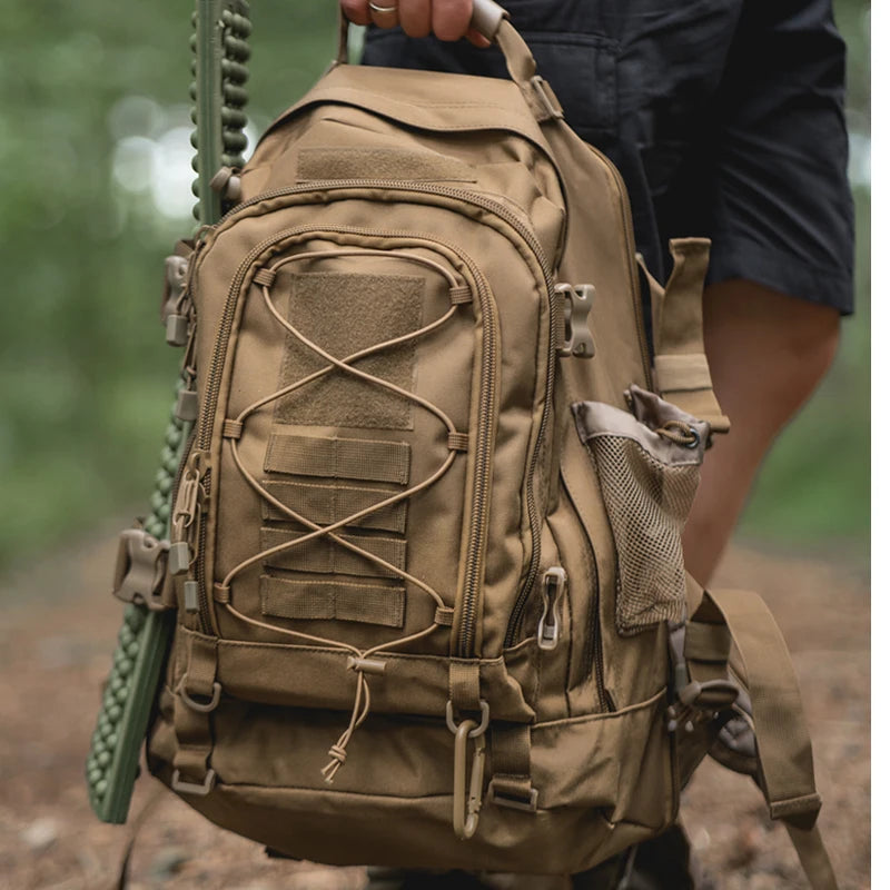 fachgo | LQARMY 65L Outdoor Tactical Backpack Men's Outdoor Hiking Bag Large Capacity Military Army Bags Travelling Camping Rucksack