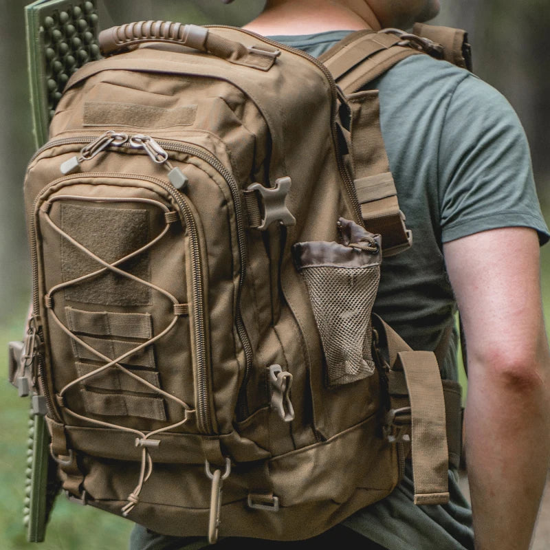 fachgo | LQARMY 65L Outdoor Tactical Backpack Men's Outdoor Hiking Bag Large Capacity Military Army Bags Travelling Camping Rucksack