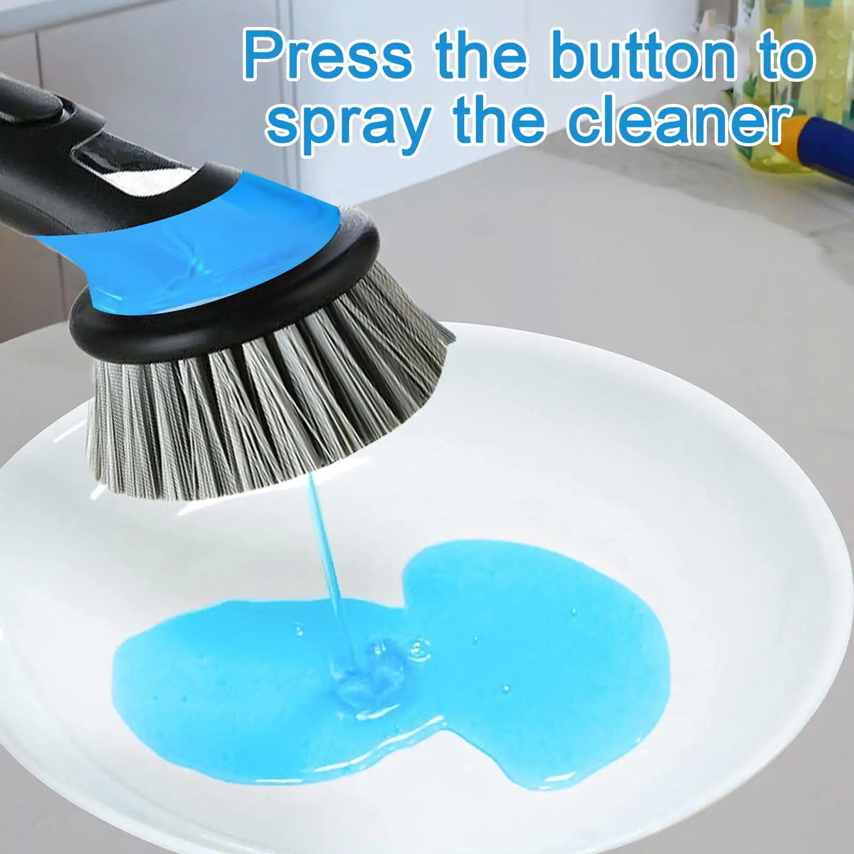 Washing Up Brush with Detergent Dispenser Multifunction Fillable Washing Up Liquid Practical Cleaning Brush For Kitchen Supplies