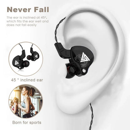 AK6 Gaming Earbuds with Mic Universal 3.5mm Jack HiFi Sport Headphones in Ear Earphones for Running Stereo Bass Music Headset