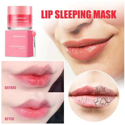 fachgo | West&Month 20g Moisturizing Lip Sleeping Mask Night Sleep Maintenance Nourish Fade Lip Lines Remove Dead Skin Repairing Lip Balm