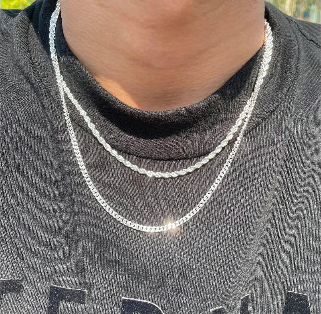 fachgo | Layered Cuban Chain Cross Necklace Set