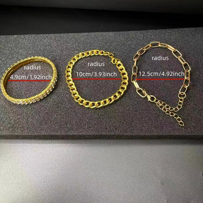 fachgo | 3-Piece Bohemian Gold Bracelet Set