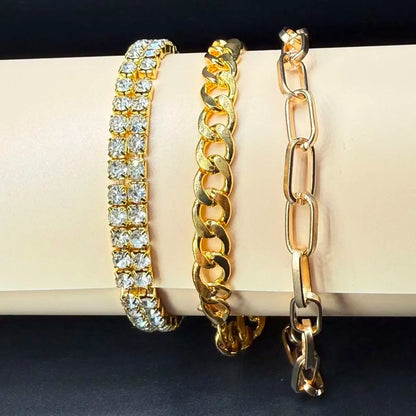 fachgo | 3-Piece Bohemian Gold Bracelet Set