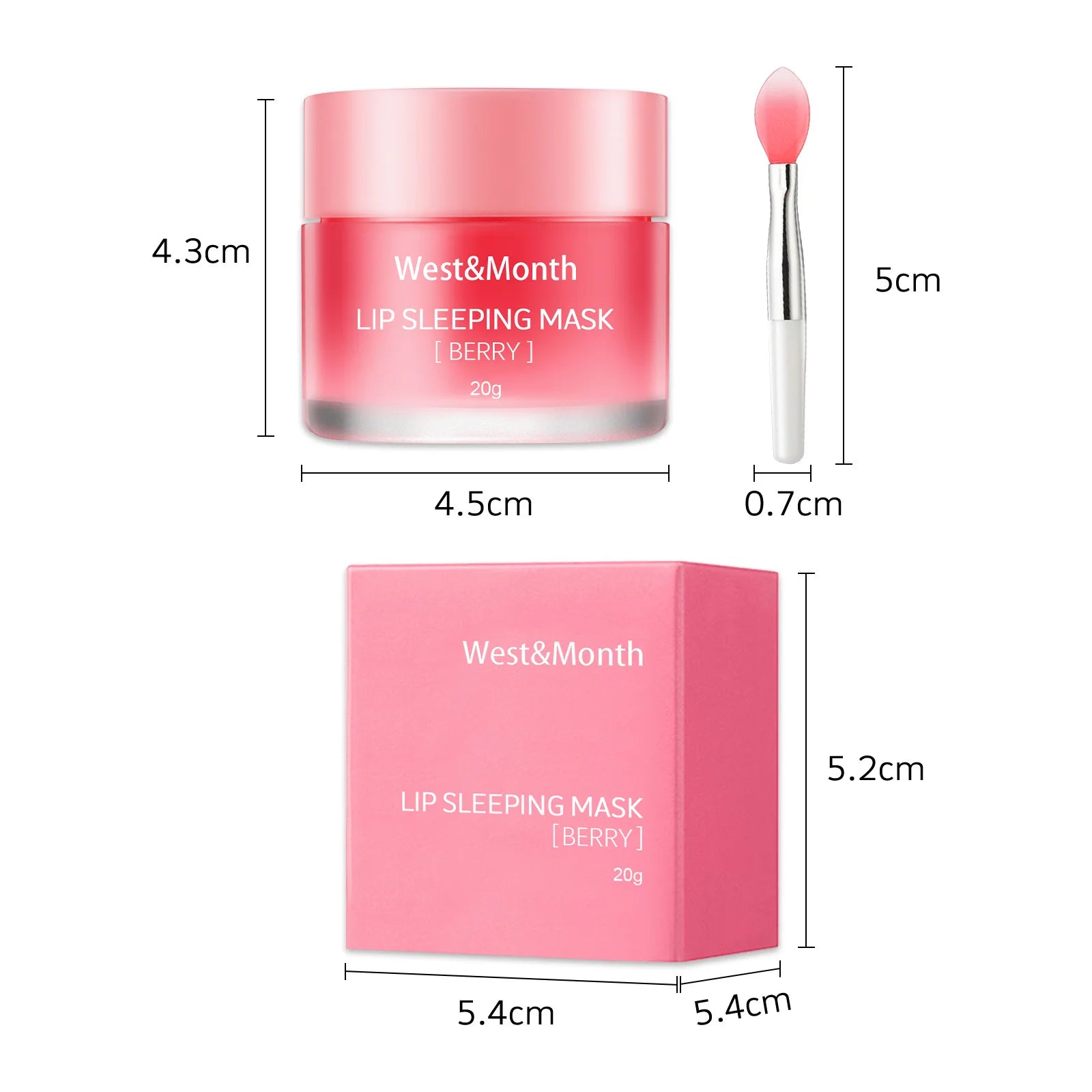 fachgo | West&Month 20g Moisturizing Lip Sleeping Mask Night Sleep Maintenance Nourish Fade Lip Lines Remove Dead Skin Repairing Lip Balm