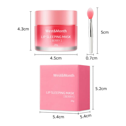 fachgo | West&Month 20g Moisturizing Lip Sleeping Mask Night Sleep Maintenance Nourish Fade Lip Lines Remove Dead Skin Repairing Lip Balm