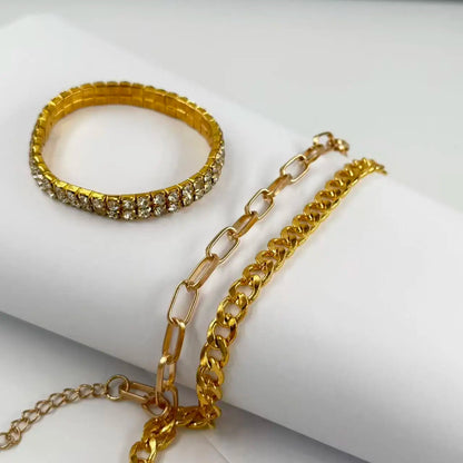 fachgo | 3-Piece Bohemian Gold Bracelet Set