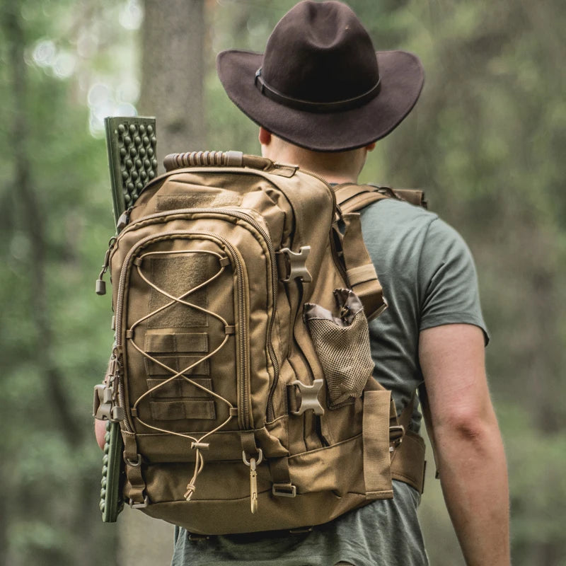 fachgo | LQARMY 65L Outdoor Tactical Backpack Men's Outdoor Hiking Bag Large Capacity Military Army Bags Travelling Camping Rucksack