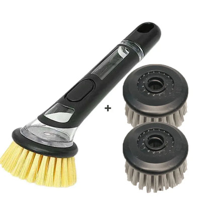 Washing Up Brush with Detergent Dispenser Multifunction Fillable Washing Up Liquid Practical Cleaning Brush For Kitchen Supplies