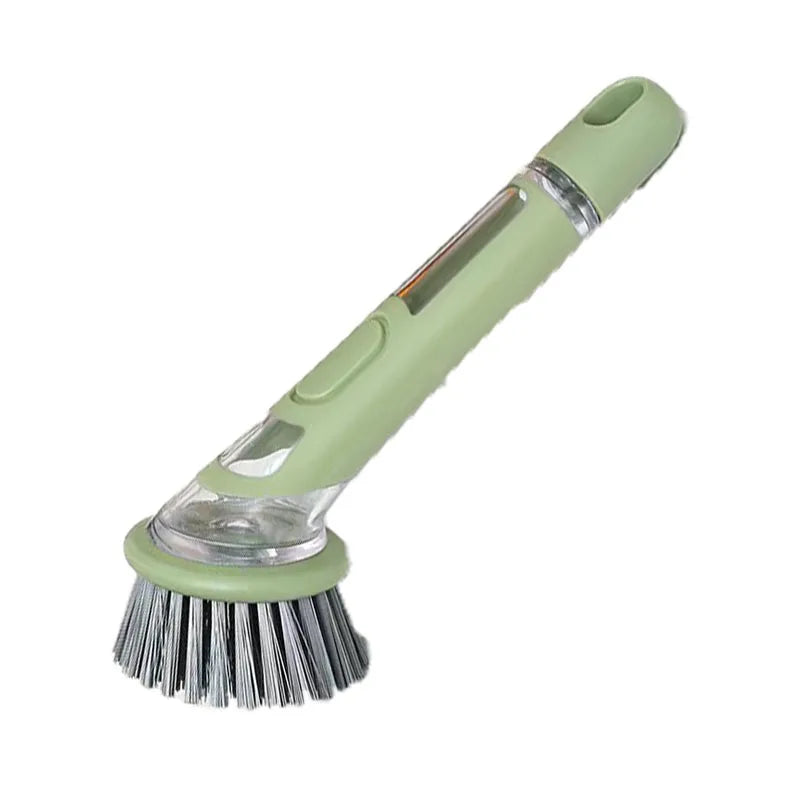 Washing Up Brush with Detergent Dispenser Multifunction Fillable Washing Up Liquid Practical Cleaning Brush For Kitchen Supplies