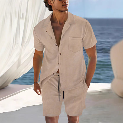 Set of casual sportswear shorts shirt