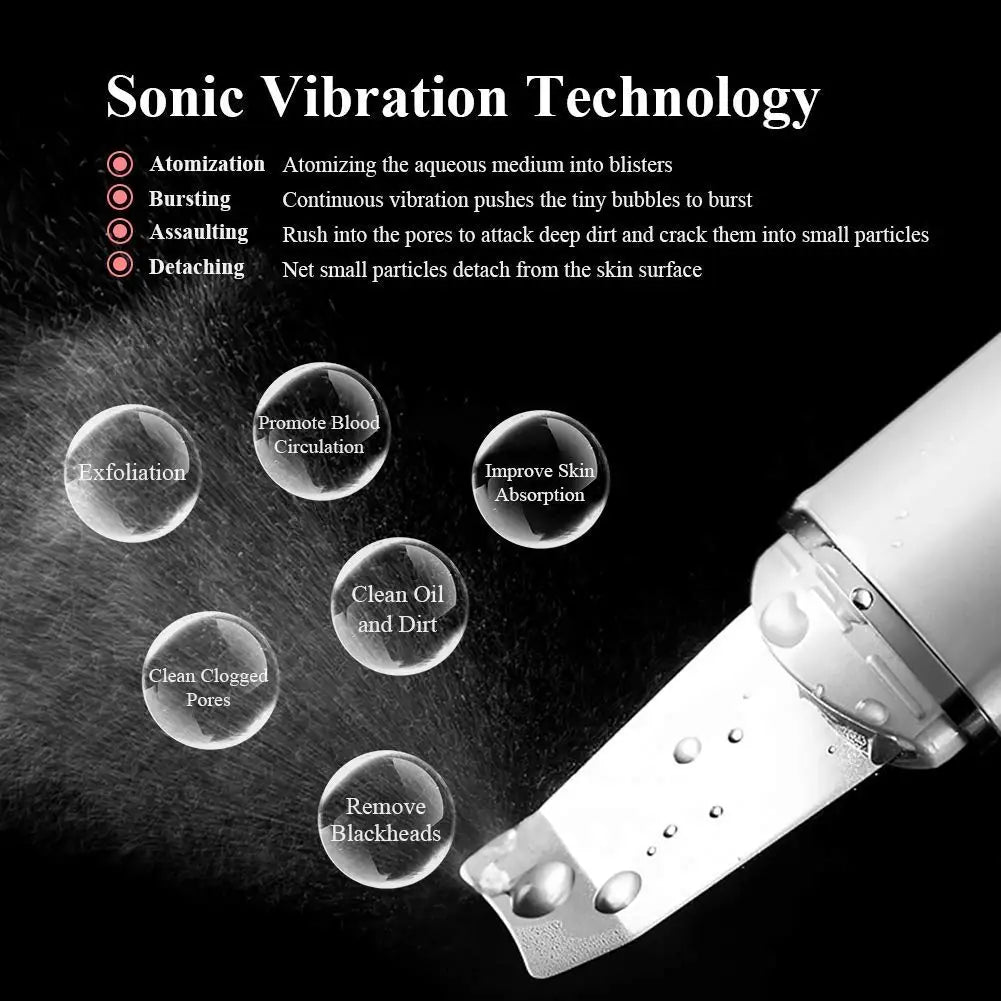 fachgo | Newest Electronic Face Skin Cleaning Instrument Ultrasonic Visage Exfoliator Scrubber Beauty Products for Women Home Use