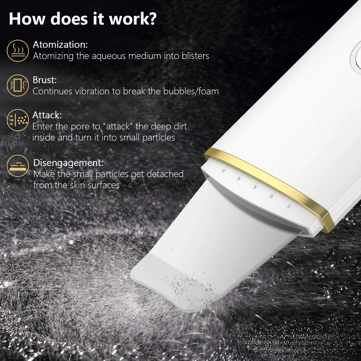 fachgo | Newest Electronic Face Skin Cleaning Instrument Ultrasonic Visage Exfoliator Scrubber Beauty Products for Women Home Use