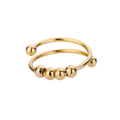 fachgo | Anxiety Ring Beads Rings For Women Men Stainless Steel Ring Spinner