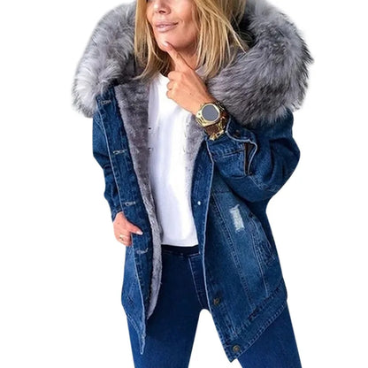 fachgo | Women’s Fleece-Lined Denim Jacket