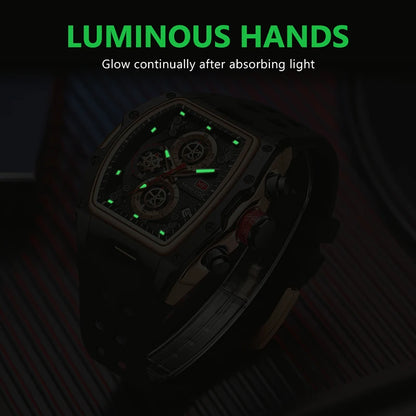 fachgo | MINI FOCUS 0473 Sport Watch for Men Silicone Waterproof Luminous Quartz Watches Business Calendar Multi-function Wristwatch Mens