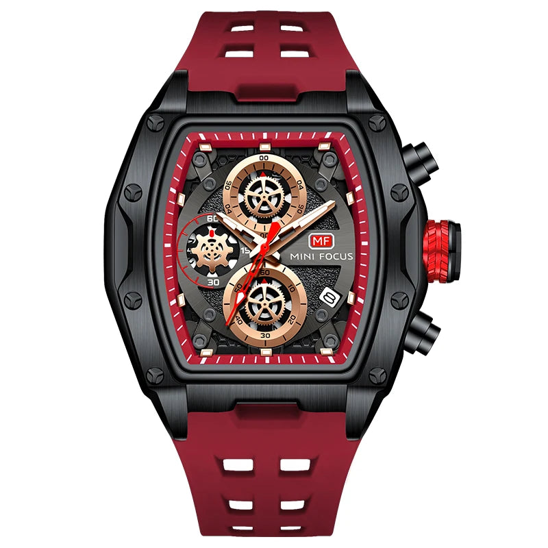 fachgo | MINI FOCUS MF0473G MF 0473 Men's Watches Luxury Sport Quartz Watch Waterproof Luminous Hands Silicone Strap Wristwatches for Men